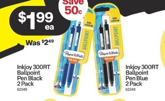 Australia Post Inkjoy 300RT Ballpoint Pen Black 2 Pack offer