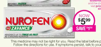 Priceline Nurofen Zavance 24 Tablets offer