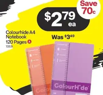 Australia Post Colourhide A4 Botebook 120 Pages offer