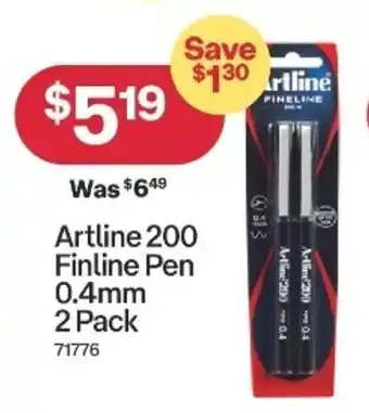 Australia Post Artline 200 Finline Pen 0.4mm Pack offer