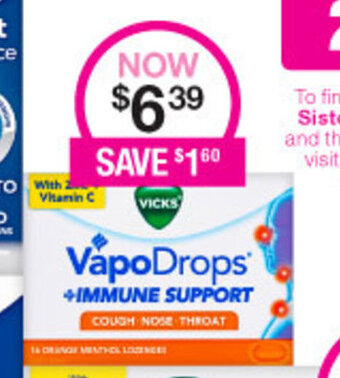 Priceline Vicks VapoDrops + Immune Support offer
