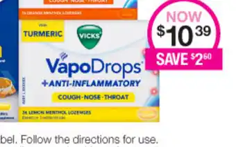 Priceline Vicks VapoDrops + Anti-Inflammatory offer