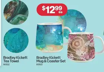 Bradley Kickett Tea Towel/ Bradley Kickett Mug & Coaster Set