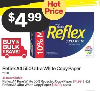Australia Post Reflex A4 550 Ultra White Copy Paper offer