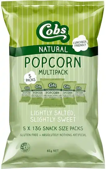 Woolworths Cobs Multipack Popcorn 65g Pk 5 offer