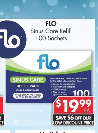 Pharmacy4Less Flo Sinus Care Refill 100 Sachets offer