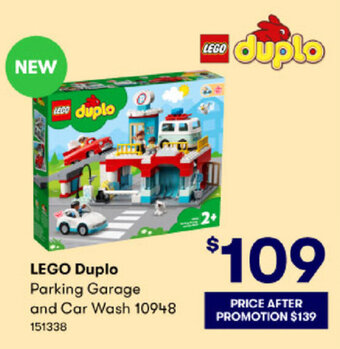 BIG W Lego Duplo Parking Garage and Car Wash 10948 offer