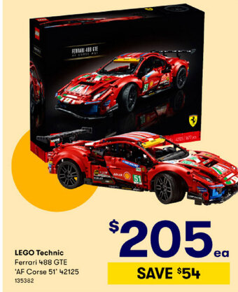 BIG W Lego Technic Ferrari 488 GTE 'AF Corse 51' 42125 offer