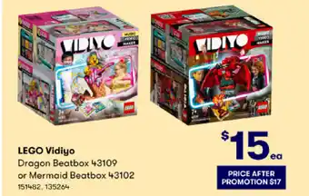 BIG W Lego Vidiyo Dragon Beatbox 43109 or Mermaid Beatbox 43102 offer