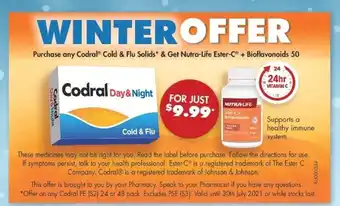 Purchase Codral Cold & FLu & Get Nutra-Life Ester-C + Bioflavonoids 50