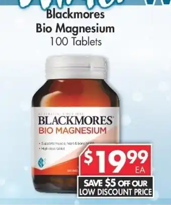 Pharmacy4Less Blackmores Bo Magnesium 100 Tablets offer