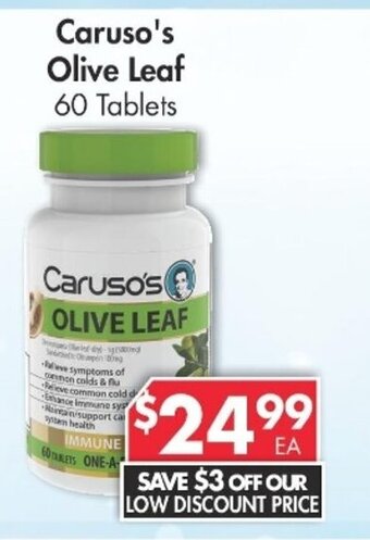 Pharmacy4Less Caruso's Olive Leaf 60 Tablets offer