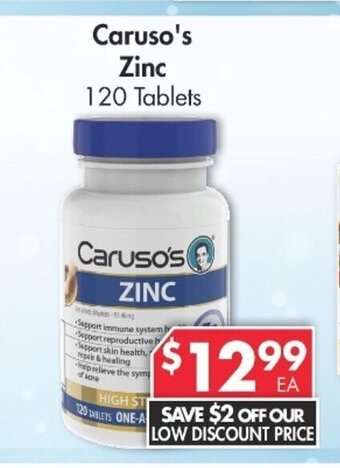 Pharmacy4Less Caruso's Zinc 120 Tablets offer