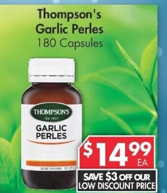 Pharmacy4Less Thompson's Garlic Perles 180 Capsules offer