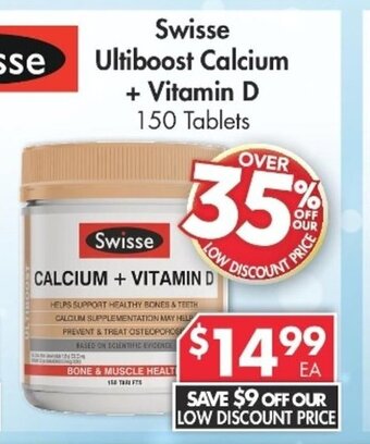 Pharmacy4Less Swisse Ultiboost Calcium + Vitamin D 150 Tablets offer