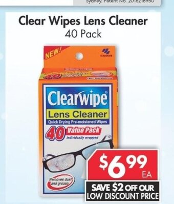 Pharmacy4Less Clear Wipes Lens Cleaner 40 Pack offer