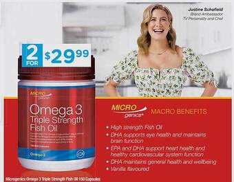 Chemist Warehouse Microgenics Omega 3 Triple Strength Fish Oil 150 Capsules offer