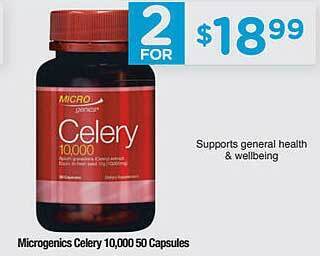 Chemist Warehouse Microgenics Celery 10.000 50 Capsules offer