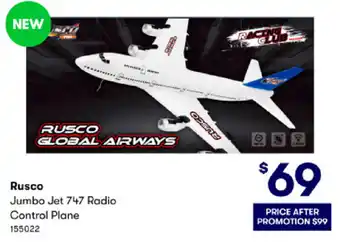 BIG W Rusco Jumbo Jet 747 Radio Control Plane offer