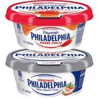IGA Kraft Philadelphia Cream Cheese Spreadable 140g or Sweet Chilli Pourover 150g offer