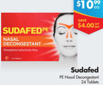 Chempro Sudafed PE Nasal Decongestant 24 Tablets offer