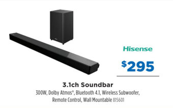 Betta HISENSE 3.1ch soundbar offer