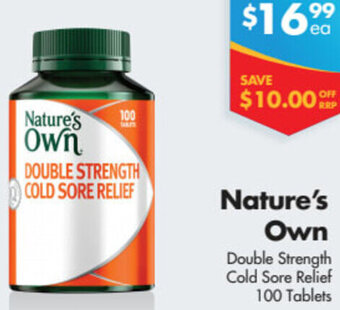 Chempro Nature's Own Double Strength Cold Sore Relief 100 Tablets offer