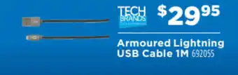 TECH BRANDS armoured lightning USB cable 1M