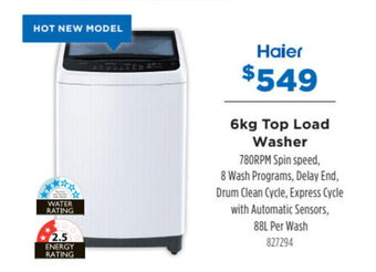 Betta HAIER 6kg top load washer offer