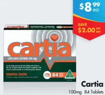 Cartia 100mg 84 Tablets