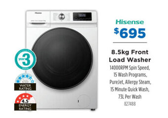 Betta HISENSE 8.5kg front load washer offer