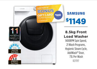 Betta SAMSUNG 8.5kg front load washer offer