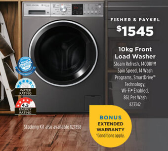 Betta FISHER & PAYKEL 10kg front load washer offer