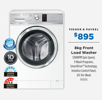 Betta FISHER & PAYKEL 8kg front load washer offer