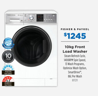 Betta FISHER & PAYKEL 10kg front load washer offer