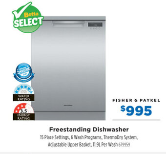 Betta FISHER & PAYKEL freestanding dishwasher offer