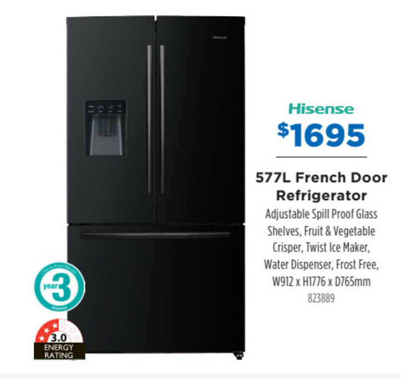 HISENSE 577L french door refrigerator offer at Betta