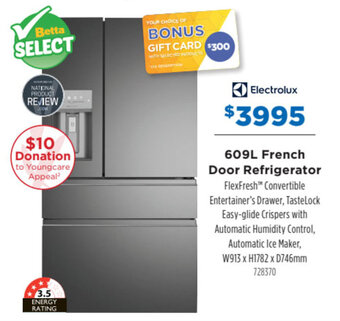 Betta ELECTROLUX 609L french door refrigerator offer