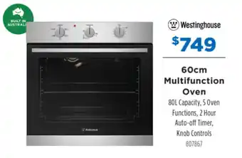 Betta WESTINGHOUSE 60cm multifunction oven offer
