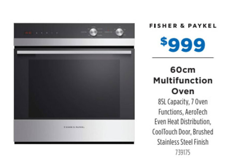 FISHER & PAYKEL 60cm multifunction oven offer at Betta