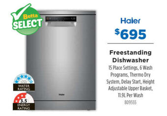 Betta HAIER freestanding dishwasher offer