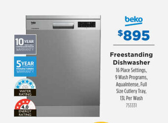 Betta BEKO freestanding dishwasher offer
