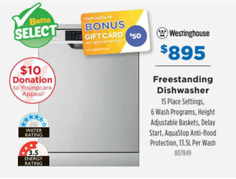 Betta WESTINGHOUSE freestanding dishwasher offer