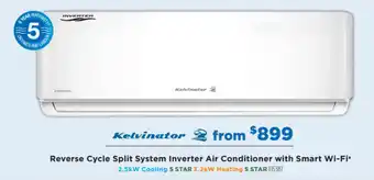 Betta KELVINATOR reverse cycle split system inverter air conditioner with smart wi-fi offer