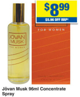 My Chemist Jovan Musk 96ml Concentrate Spray offer