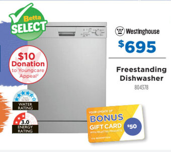 Betta WESTINGHOUSE freestanding dishwasher offer