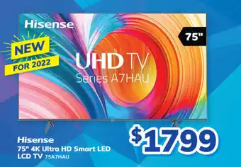 HISENSE 75" 4K ultra HD smart LED LCD TV