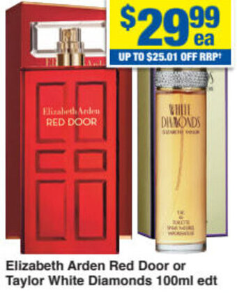 Elizabeth Arden Red Door or Taylor White Diamonds 100ml edt
