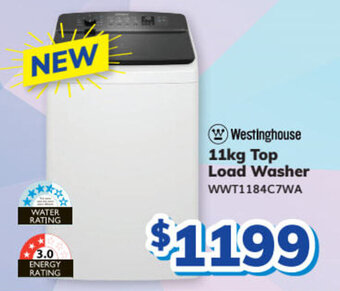 Bi-Rite WESTINGHOUSE 11kg top load washer offer