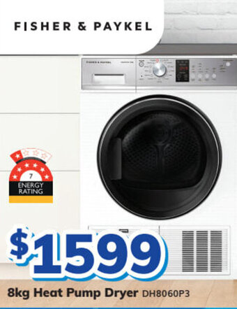 Bi-Rite FISHER & PAYKEL 8kg heat pump dryer offer